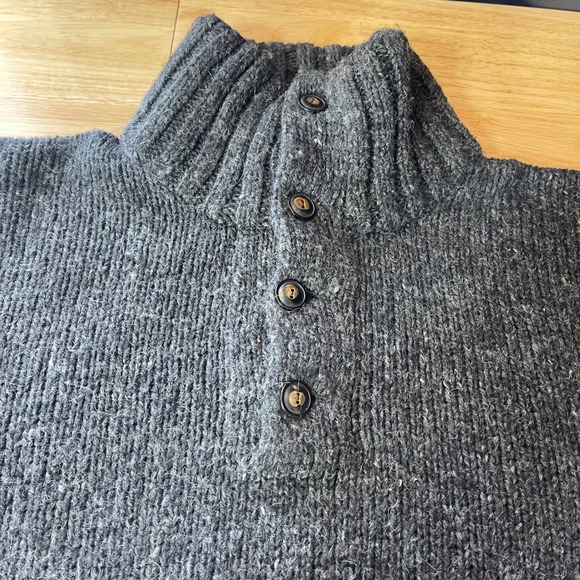 Polo Ralph Lauren Men's Dark Gray 4 Button Alpaca Wool Blend L Sweater Pullover - Picture 8 of 8
